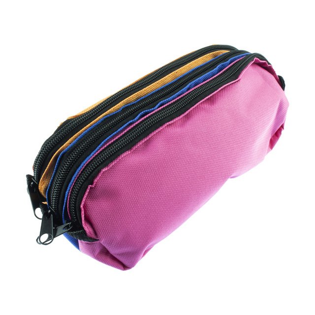 Estuche Kangaro 3 compartimentos naranja/azul/fucsia aprox. 25x9x11cm