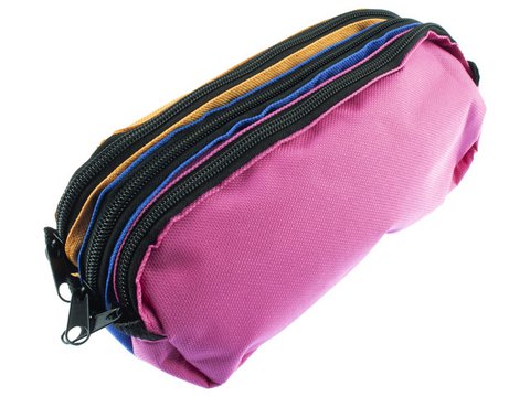 Pencil case Kangaro 3 compartments orange/blue/fuchsia approx. 25x9x11cm
