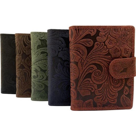 Miniwallet Pass Holder Flower Print Light Brown
