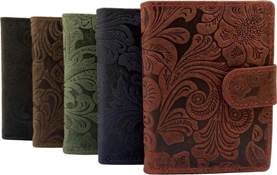Miniwallet Pass Holder Flower Print Light Brown