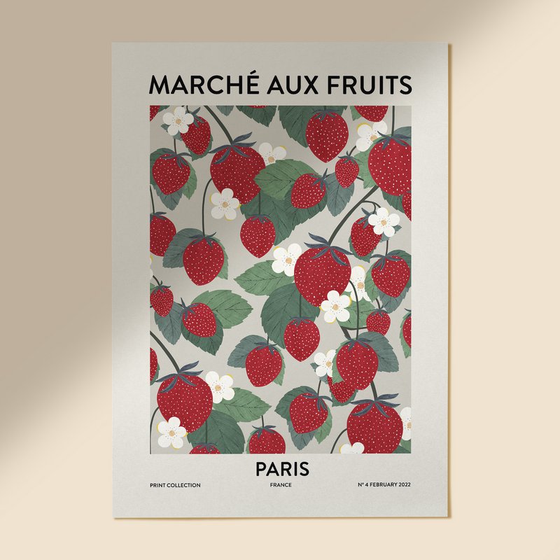 Fruit market Paris Art print