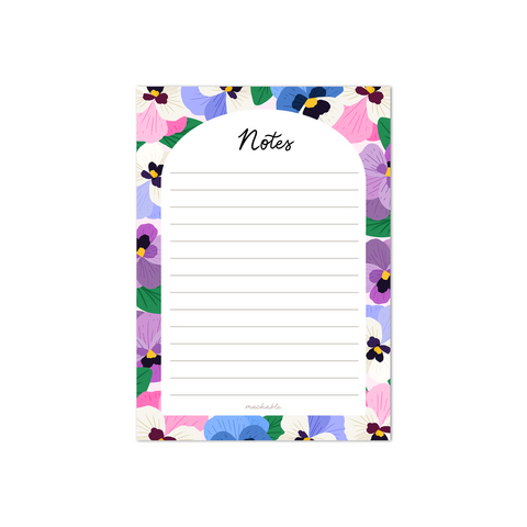 Notepad A6 - cute pansies flowers - Notes