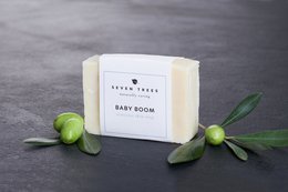 Gentle dinosaur-shaped soap bar for sensitive skin, made with natural ingredients.