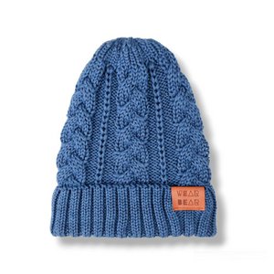 Merino Muts Gevlochten Brei Blauw