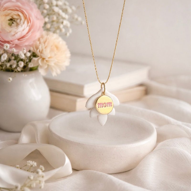 Mamá - Perla - Collar artesanal regalo del Día de la Madre