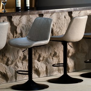 Jarvis AH Diamond Bar Stools [Set of 2] [Pu Leather] [62cm-82cm]