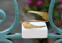 Gouden varenarmband, vergulde sterling zilveren sieraden, handgemaakte varenbladarmband, cadeau voor haar, verjaardagscadeau voor vrouwen