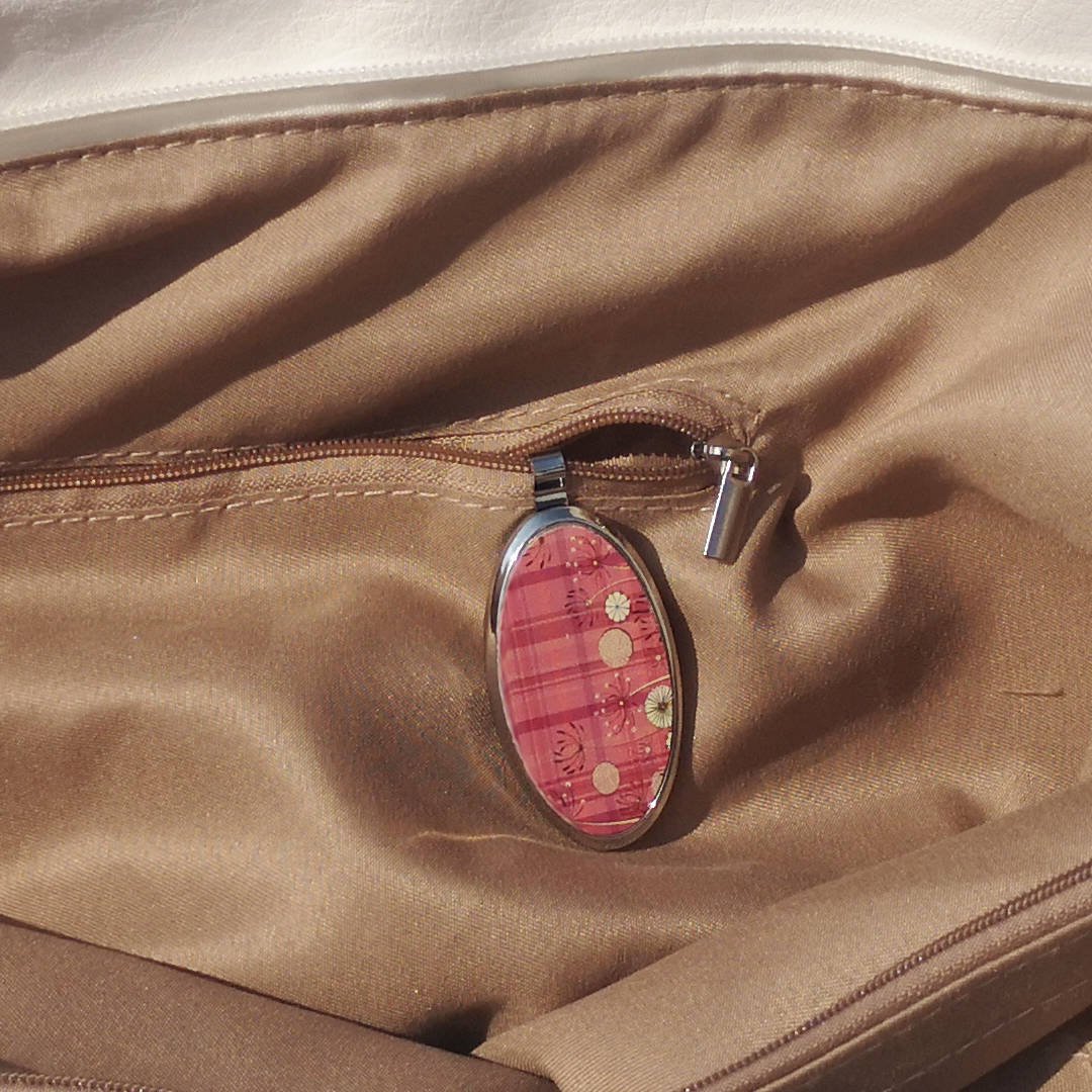 Fleurs de tartan : porte-clés et téléphone magnétique de créateur, pour sac à main, voiture, maison