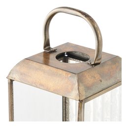 Herslev Laterne, Glas/Metall, Antikmessing-Optik, 12x12x49 cm