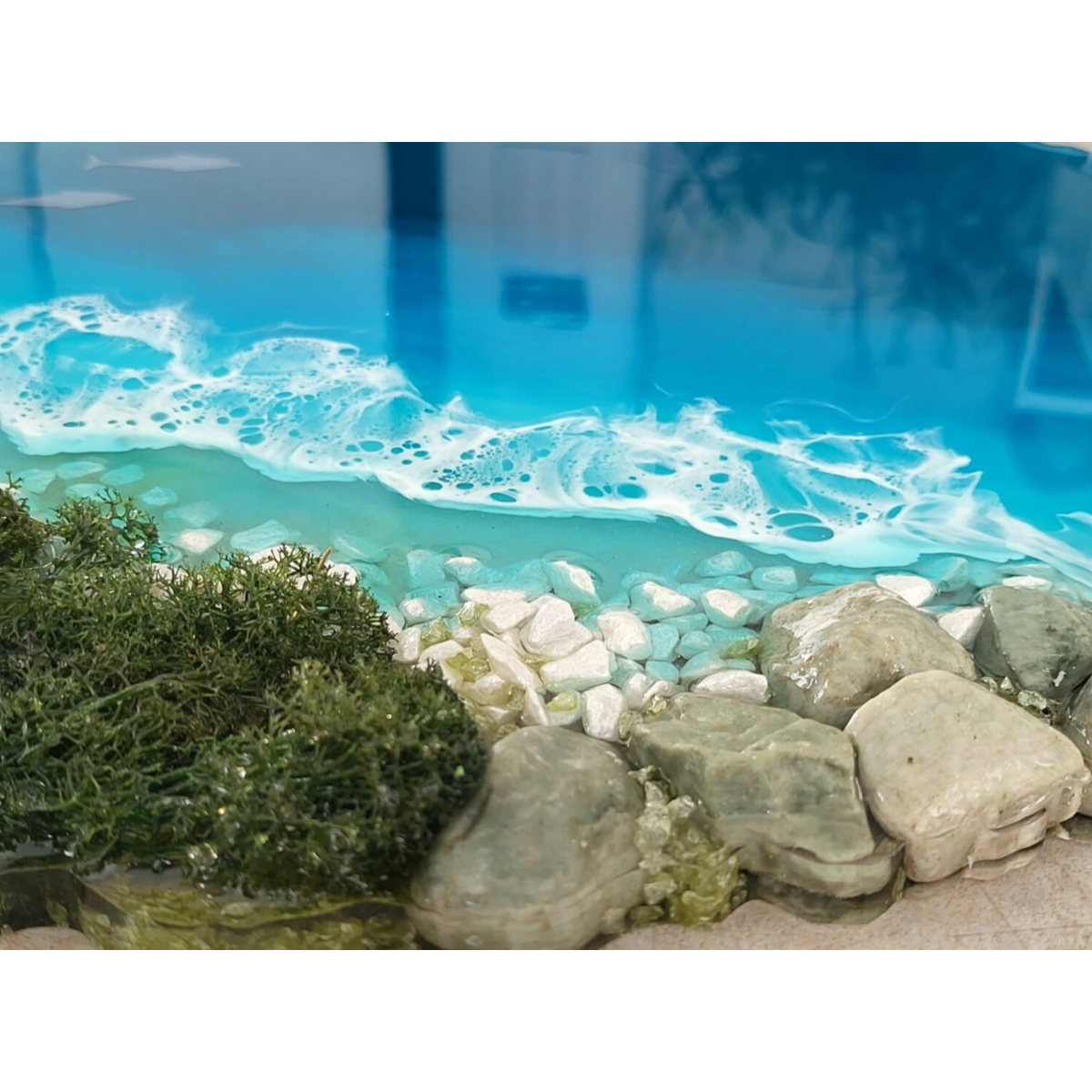 Epoxy resin painting "Beach"