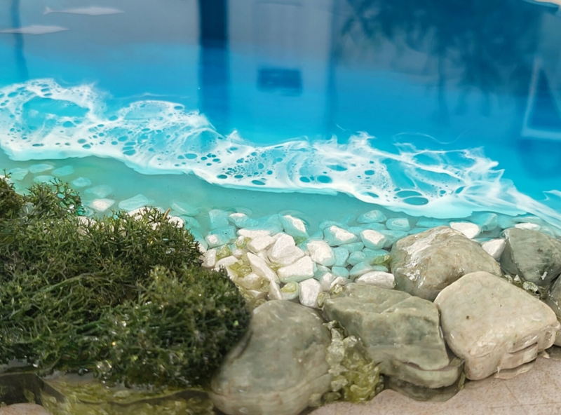 Epoxy resin painting "Beach"