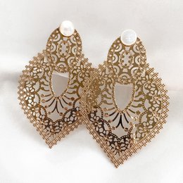 Boucles d'oreilles Mia doré & nacre