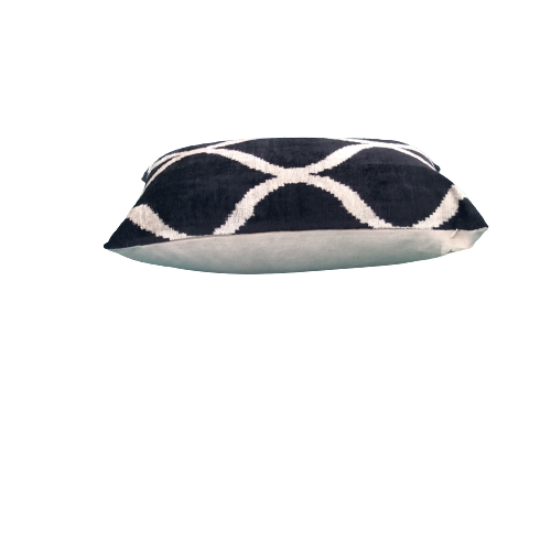Samt-Ikat-Kissen Black Beauty 60x40 cm