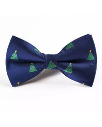 Bowtie - Blue with Xmas trees