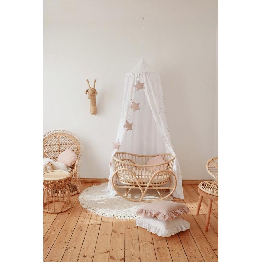 Guirlande en lin "poudre rose" avec étoiles