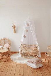 Guirlande en lin "poudre rose" avec étoiles