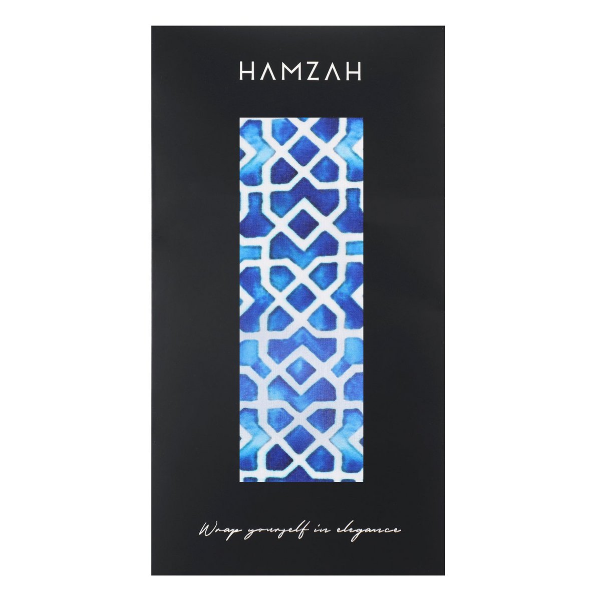 Oblong Blue Silk Scarf Alcazaba