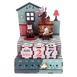 Tonecher, Diy 3d Houten Puzzel, Kalender, The Cats Musical, TQ004, 10,4x8,9x13,3cm