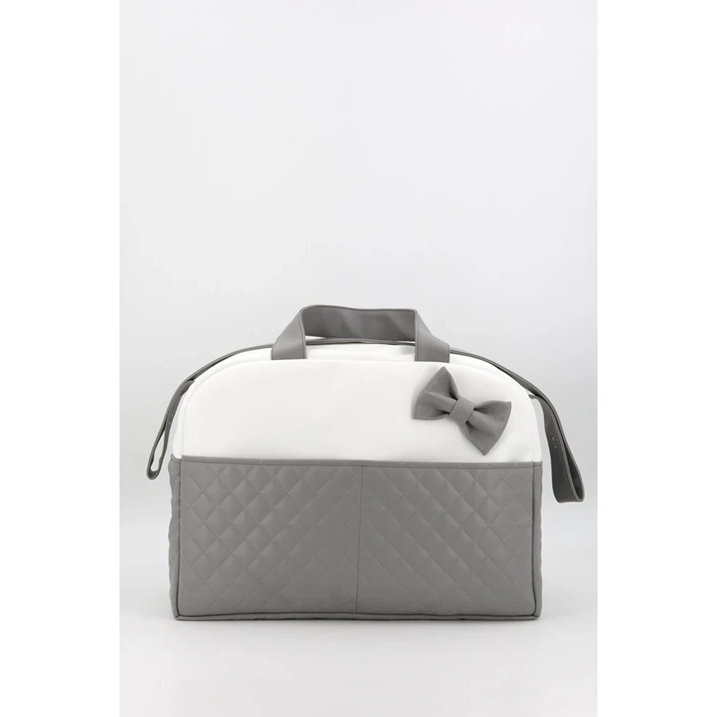 Sac de maternité matelassé pour bébé avec nœud, bleu