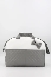 Sac de maternité matelassé pour bébé avec nœud, bleu