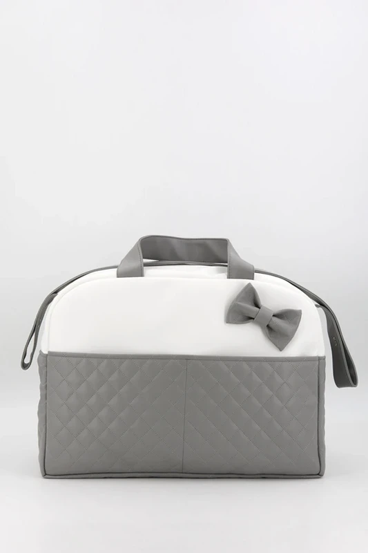 Sac de maternité matelassé pour bébé avec nœud, bleu