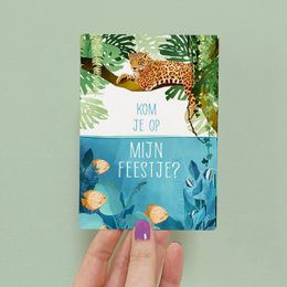 5 x Einladung Kinderparty - Dschungel