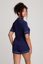 Bamboo Shirt Short Set in Midnight