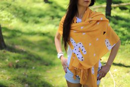 Viscose pareo with cactus pattern in yellow
