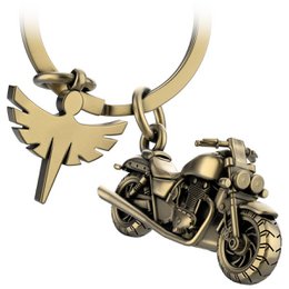 Llavero de motocicleta "Chopper" con ángel de la guarda - ángel amuleto de la suerte para motociclistas fanáticos de chopper