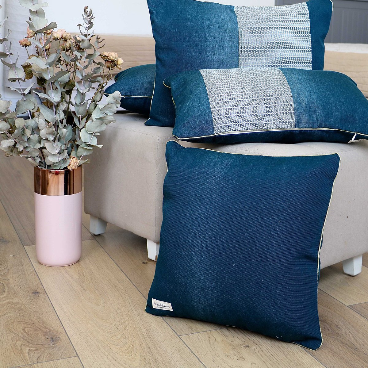 Ami H'Yut blue decorative cushion cover