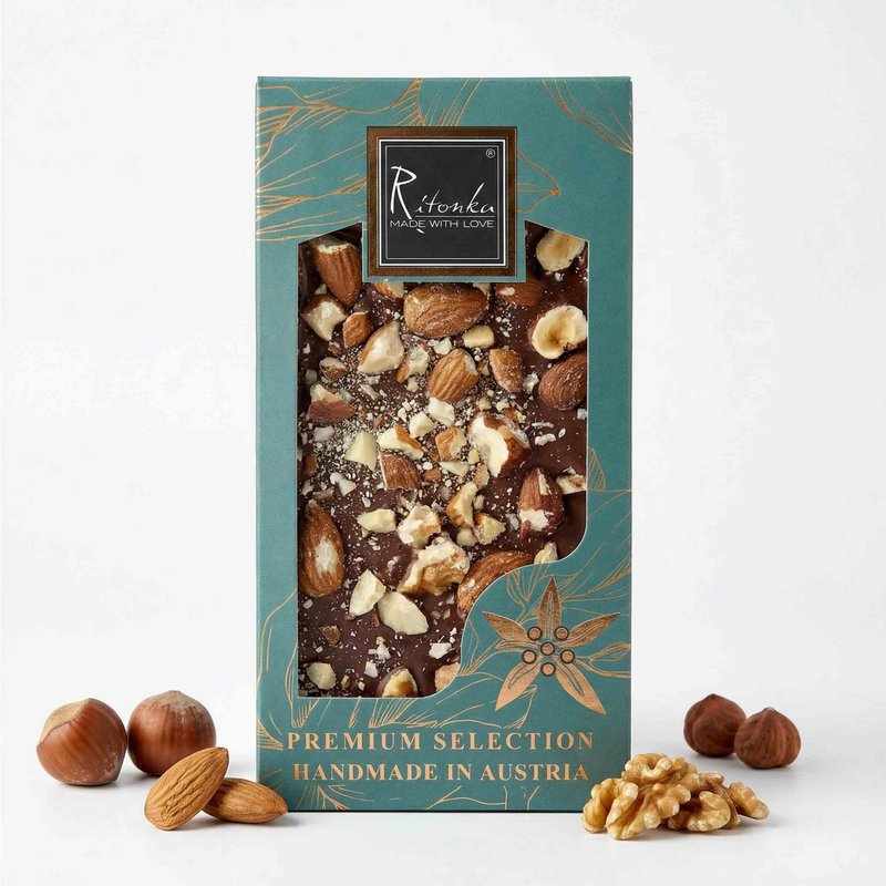 Premium mælkechokolade - nøddeblanding
