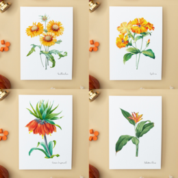 All Colors Pack - Cartoline fatte a mano A6 con busta - Botanical Vintage