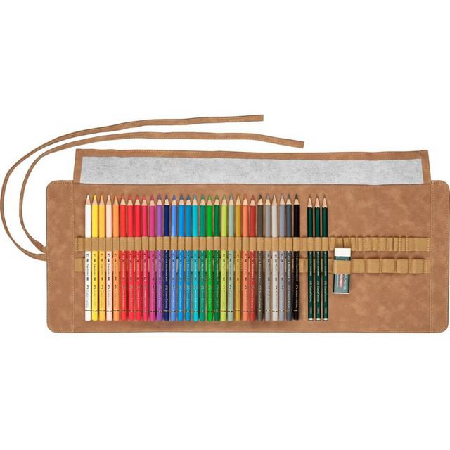 Rollkoffer FC Polychromos Bleistifte 34-tlg., 3x Graphitstifte 9000, 30 Polychromos