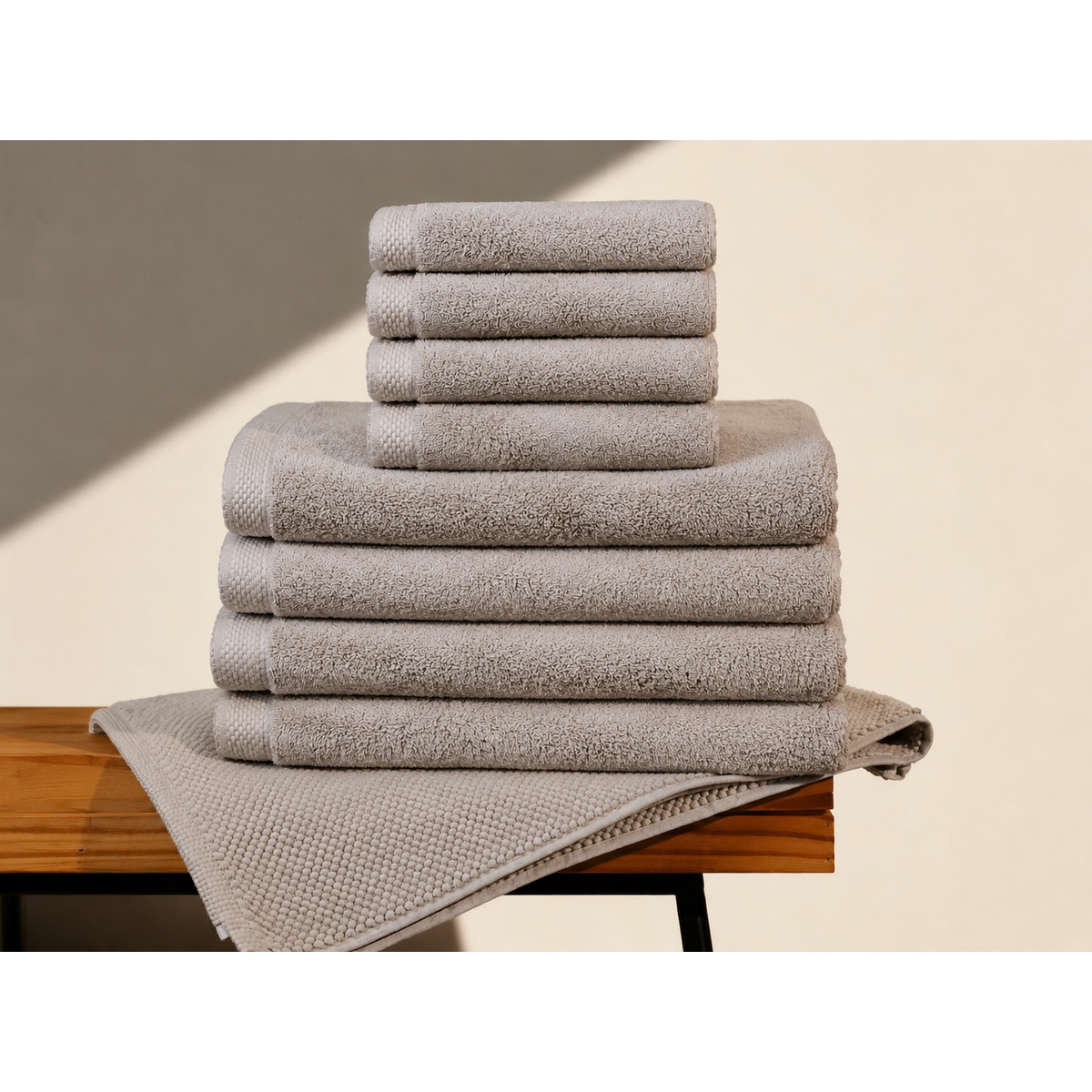 Juego de baño familiar Pamukia para 4 personas - 100% algodón orgánico certificado GOTS | Colección Esencia