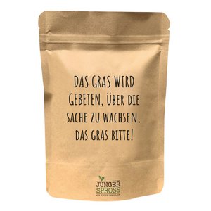 Das Gras wird gebeten… (Rasensamen)