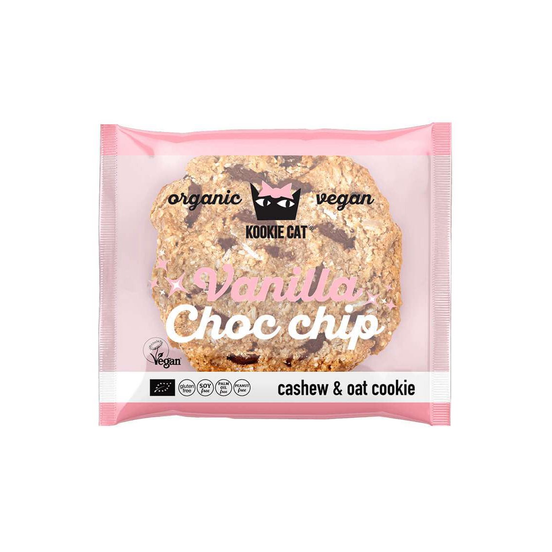 Vanilla and choc chip Cookie, organic, Kookie Cat, 50g