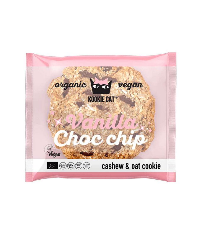Vanilla and choc chip Cookie, organic, Kookie Cat, 50g
