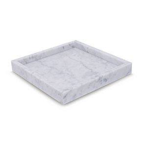 Marmortablett 30x30cm weiß
