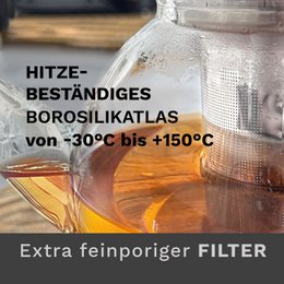 Creano Glas-Teekanne 1,6l mit Edelstahl-Sieb