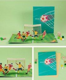 Football Goal 3D Pop-Up Card for Dad, Him & Soccer Fans