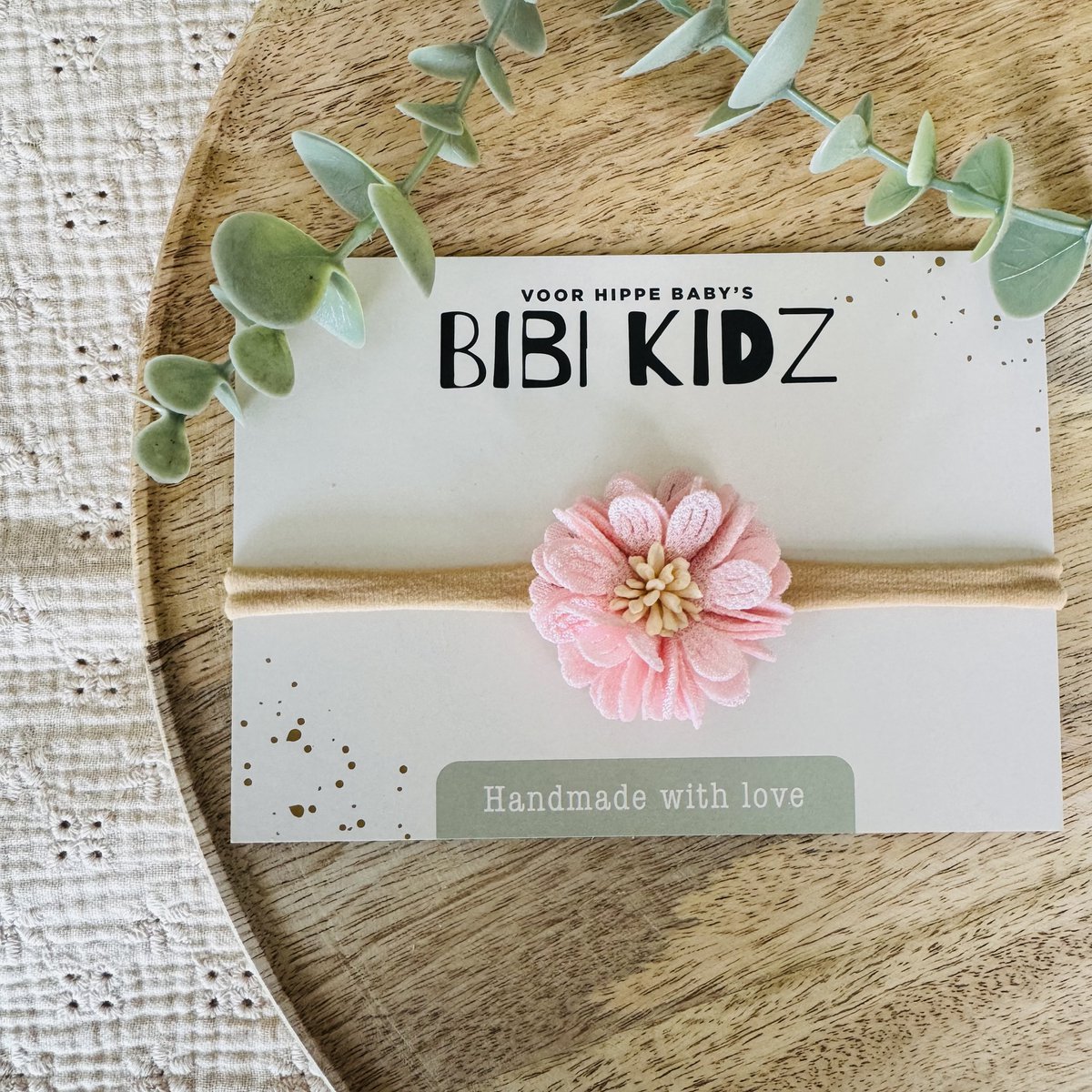 Hair band with large flower pink