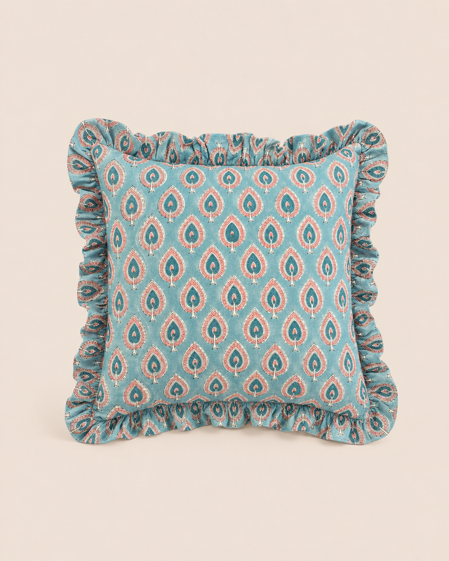 Peacock Blue Square CUSHION