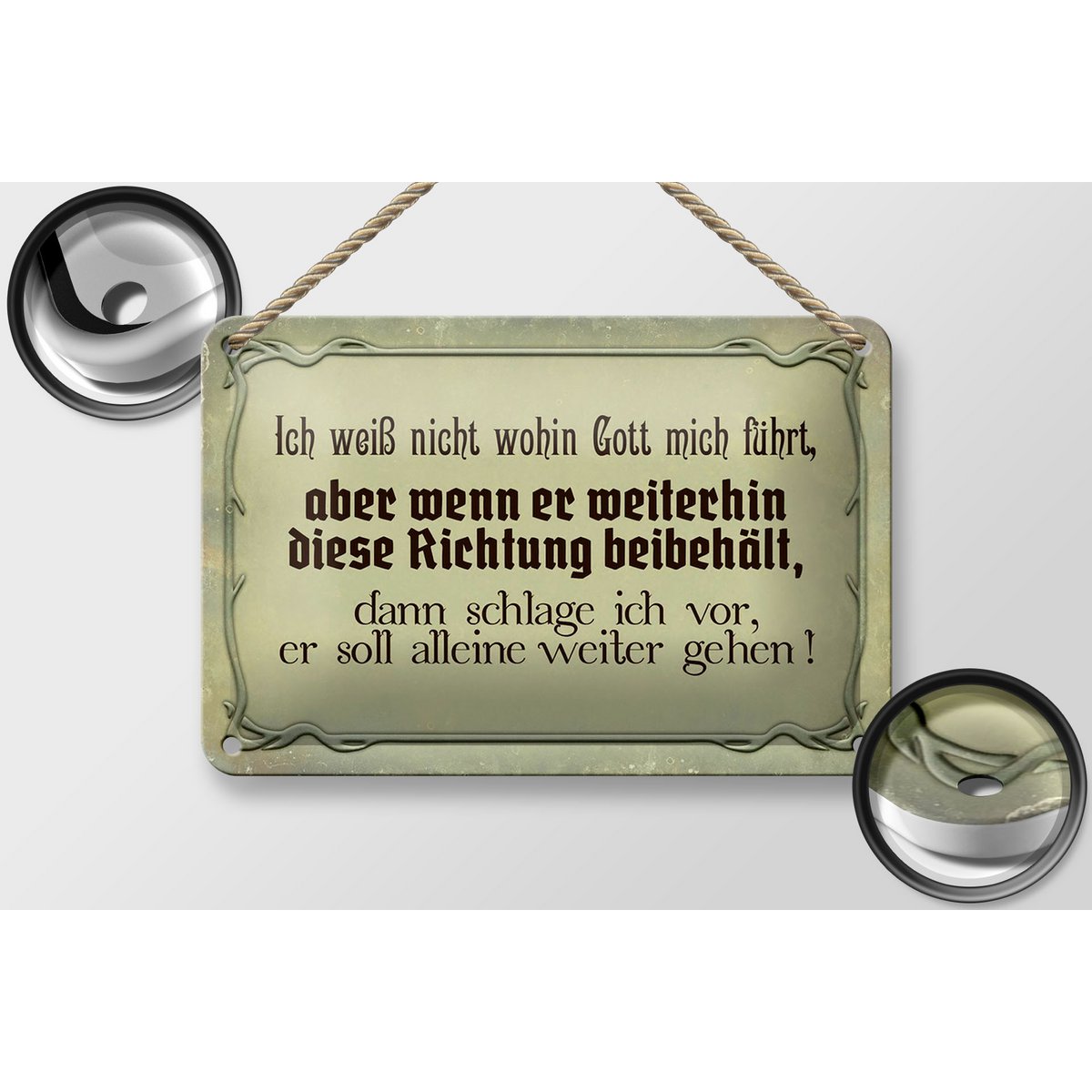 Tin sign saying 18x12cm I don't know where God is leading decoration