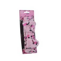 FASCIA PER CAPELLI IN PELUCHE – ROSA LEOPARDO