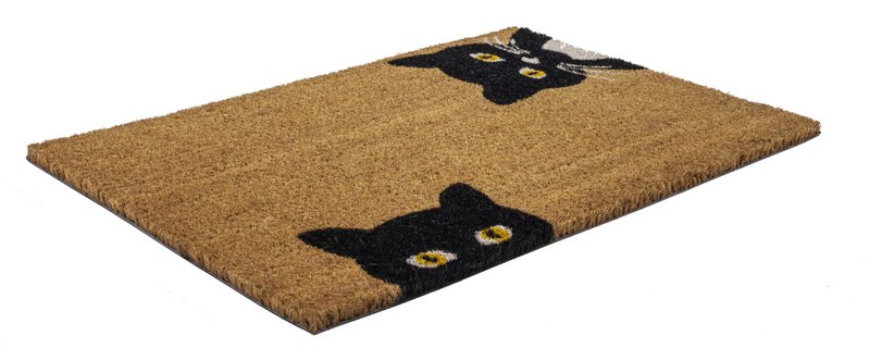 Peeping Cats Coir Doormat