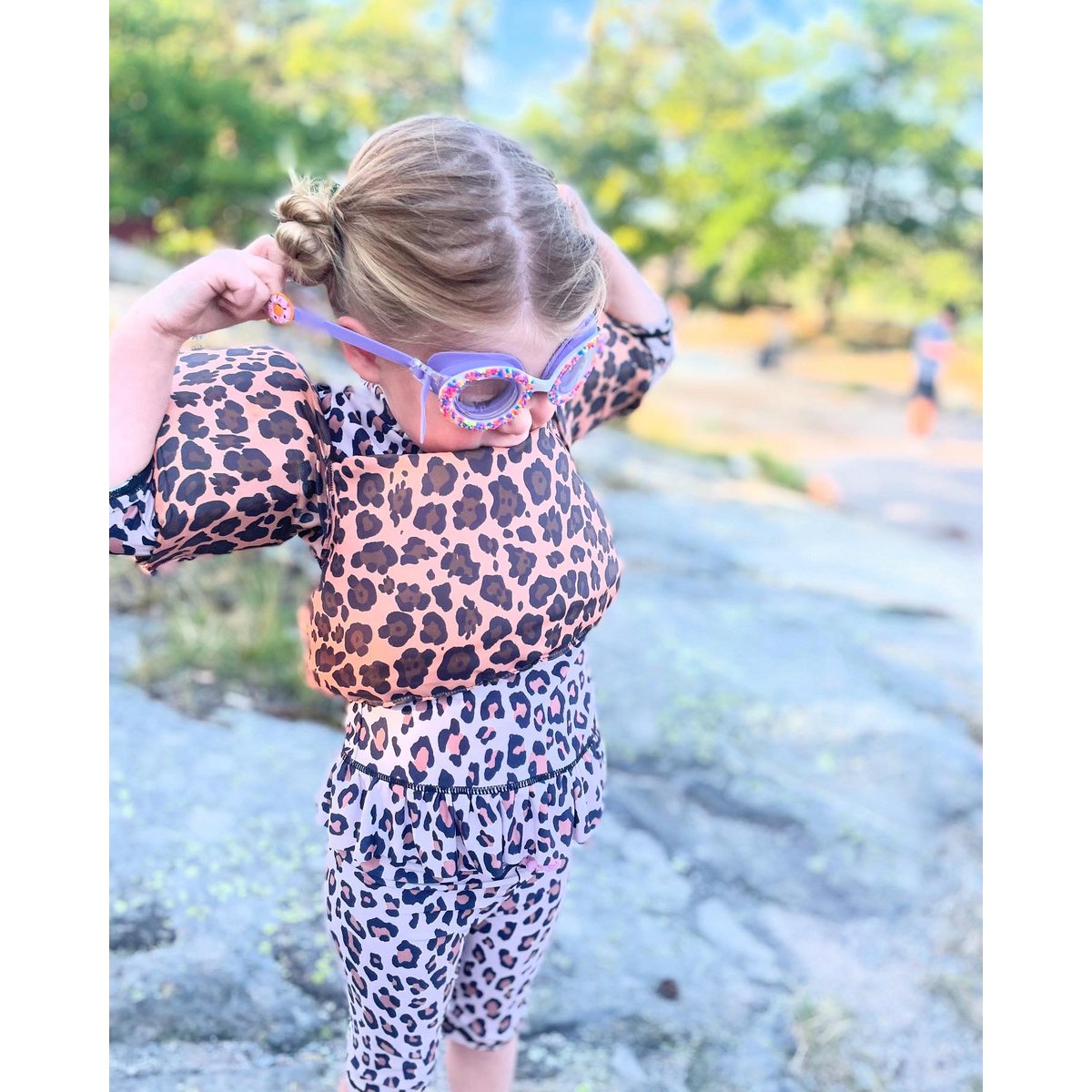 Schwimmbrille Donut lila