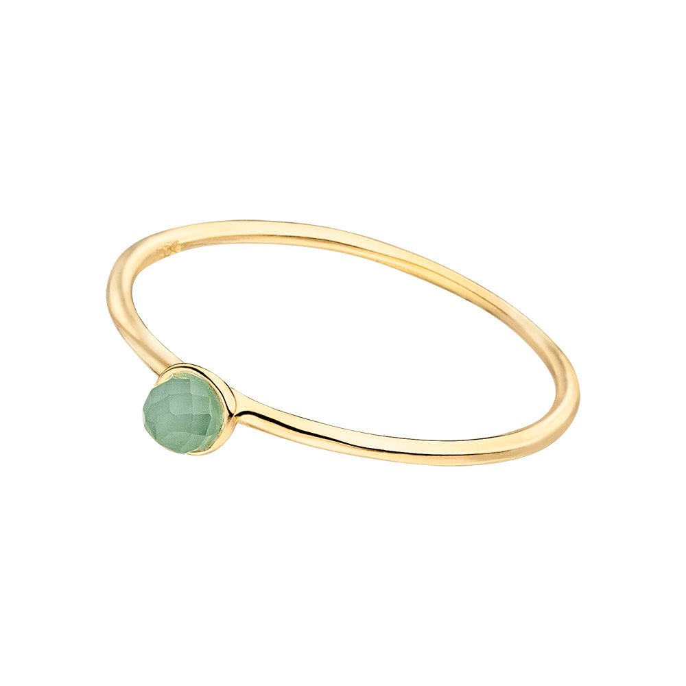 Stacking Ring, Aqua Calzedon, 3mm, 18 K Gelbgold vergoldet, Größe 52