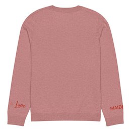 Heart Knitted crew neck sweater CORAL