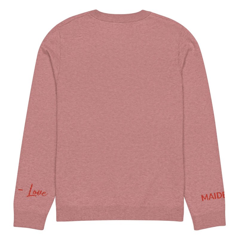 Heart Knitted crew neck sweater CORAL