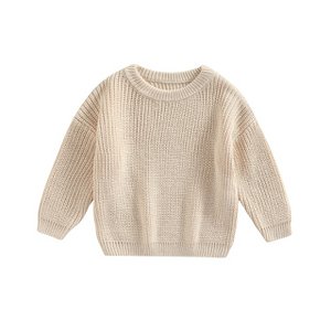 Gestrickter Babypullover - Creme